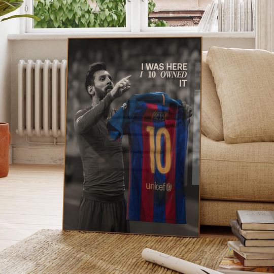 Lionel Messi Poster, Argentina Soccer Print, Sports Wall Art, Football Player Poster, Soccer Bedroom Decor
