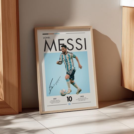 Discover Lionel Messi Argentina Poster: Modern Soccer Wall Art