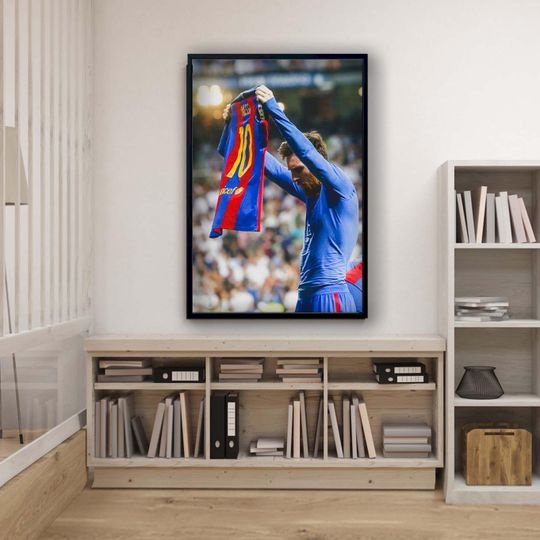 Lionel Messi Legend Canvas Art - Football GOAT Vertical Poster Ready to Hang