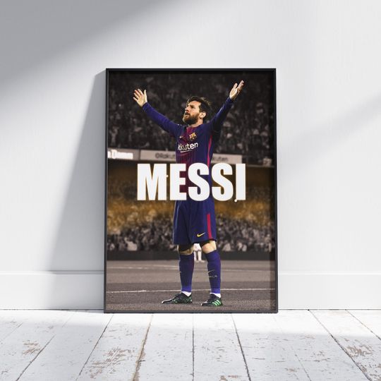 Discover Lionel Messi Barcelona Poster: Vibrant Football Art Print