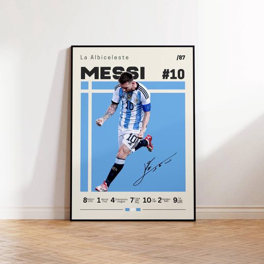 Discover Lionel Messi Poster, Argentina Soccer Print, Soccer Gifts, Sports Poster, Football Player Poster, Soccer Wall Art, Sports Bedroom Posters