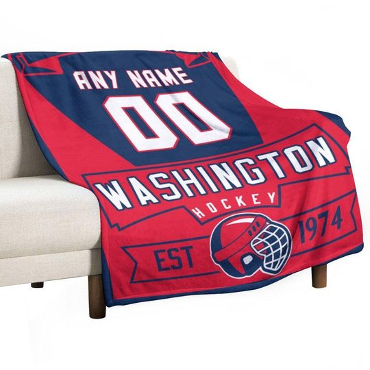 Discover Washington Custom Ice Hockey Blanket - Personalized Hockey Throw Blanket with Name Number - Unique Ice Hockey Gifts for Players & Coaches