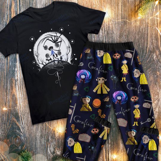 Coraline Pajamas Set, Personalized Family Pajamas, Family Halloween Pajamas Set