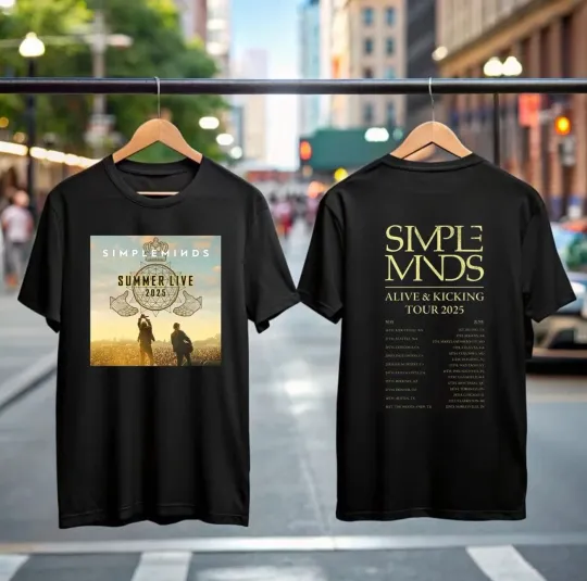 Discover Simple Minds Tour 2025 Double Sided T-Shirt Rock Band Tee
