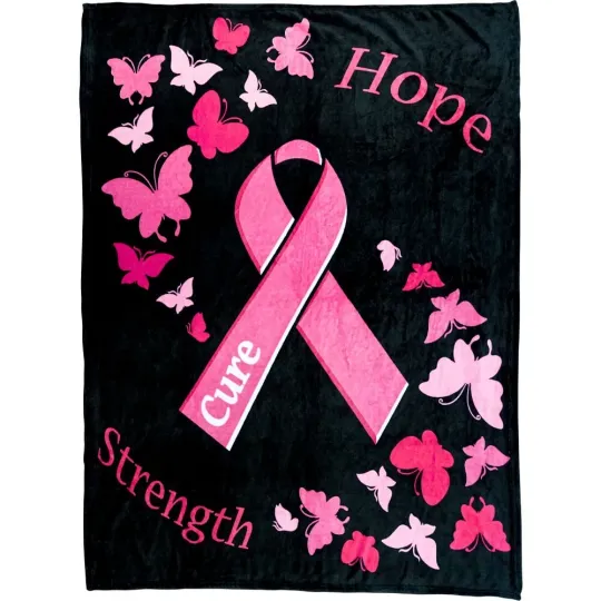 Discover Pink Ribbon Hope 50x60in Soft Throw Blanket