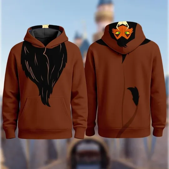 Discover The Lion King 3D Costume T-Shirt, Lion Scar Cosplay Matching Hoodie, Animal King
