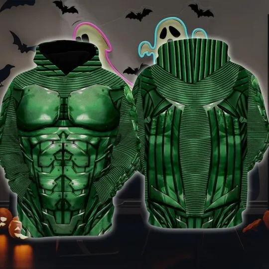 Green Goblin 3D Full Over Print Hoodie, Spider Man Green Goblin Cosplay