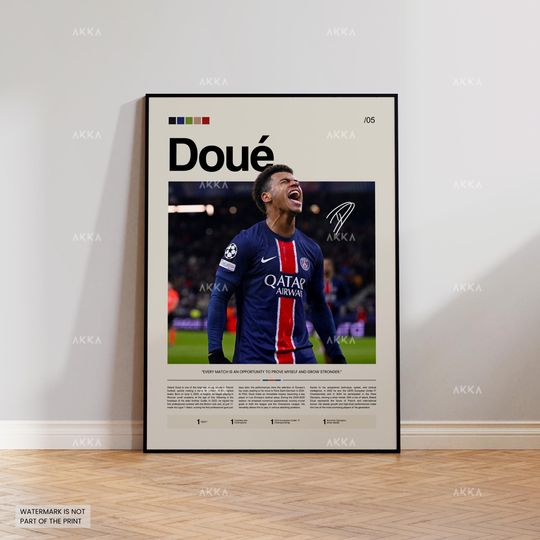 Discover Dsir Dou Poster, Dou PSG Print, Framed Dou Art, Paris Saint German Fan Gift Idea, Dsir Dou Wall Decor, PSG Poster