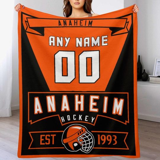 Discover Anaheim Hockey Blankets Personalized Hockey Gifts for Teen Boys  Girls, Custom Name Number Coach Gift Ice Hockey Team Color Throw Blanket