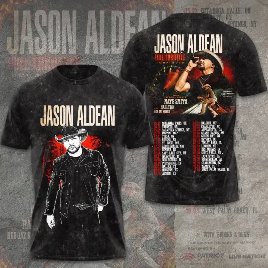 Jason Aldean Full Throttle Tour 2025 3D AOP T-Shirt