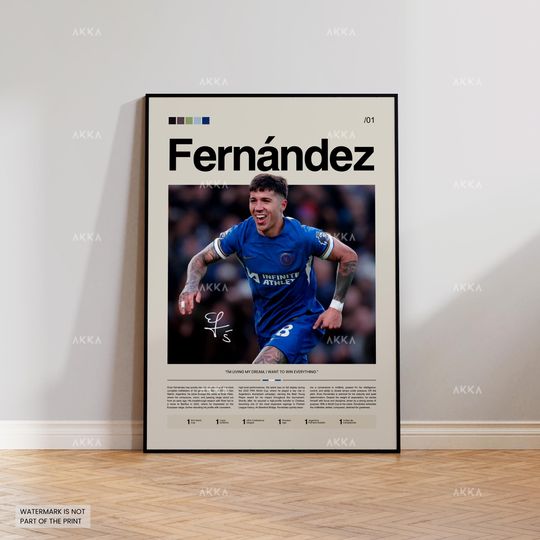 Discover Enzo Fernndez Poster, Fernndez Chelsea Print, Framed Enzo Fernndez Art, Chelsea Fan Gift Idea, Enzo Decor, Chelsea Legend Poster