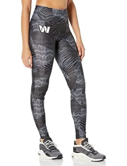 Zubaz Women's Washington Commanders Tonal Black Patchwork Zebra Leggings
