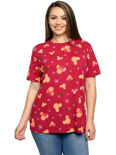 Discover Women's Plus Size Minnie Mouse Christmas T-Shirt Red