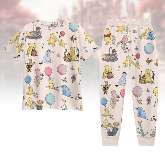 Discover Winnie The Pooh Tshirt And Pants, Disney Eeyore Pajamas, Tigger Piglet Holiday Pajamas, Disneyland Trip Pajamas Women, Magic Kingdom