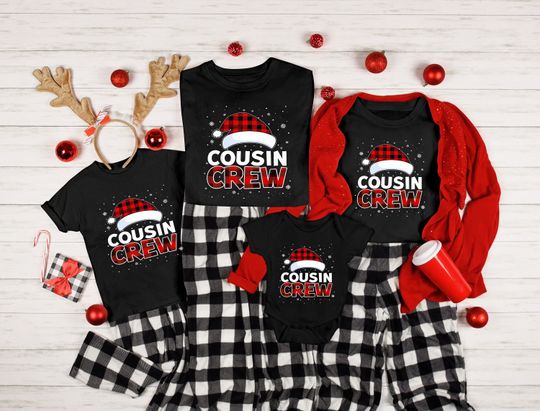 Discover Cousin Crew Hats Christmas Shirts, Christmas Pajamas, Cousin Crew Christmas shirts, Christmas Shirts, Christmas Pajama Tops, Cousin Crew