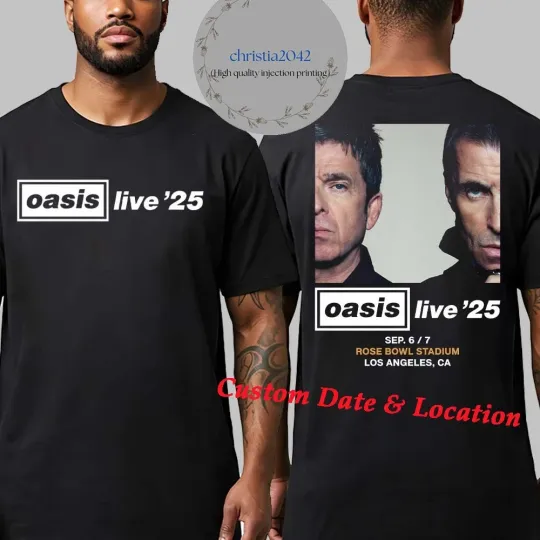 Custom Oasis Live ’25 Reunion Tour 2025 T-Shirt