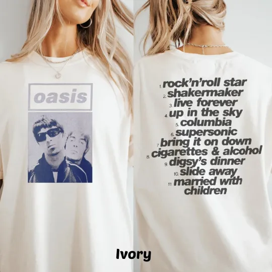 Oasis Live 25 USA 2025 90s Rock Music Tee, Oasis Concert Tour T-Shirt