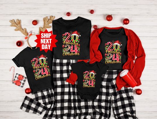 Discover 2024 Family Christmas Matching Shirt, 2024 Christmas Shirt, Family Christmas Pajamas, Family Christmas Shirts, Merry Christmas Shirts