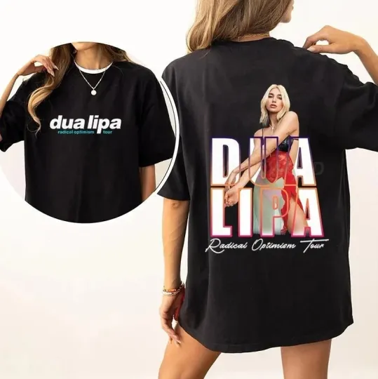 Discover Dua Lipa Concert Black Shirt Casual Outfit Concert Music 2025 T-Shirt