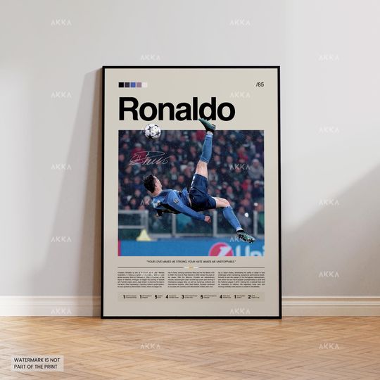 Discover Cristiano Ronaldo Poster, Ronaldo Real Madrid Wall Art, Framed Ronaldo Print, Real Madrid Ronaldo Decor, Ronaldo Fan Gift Idea, Soccer Art