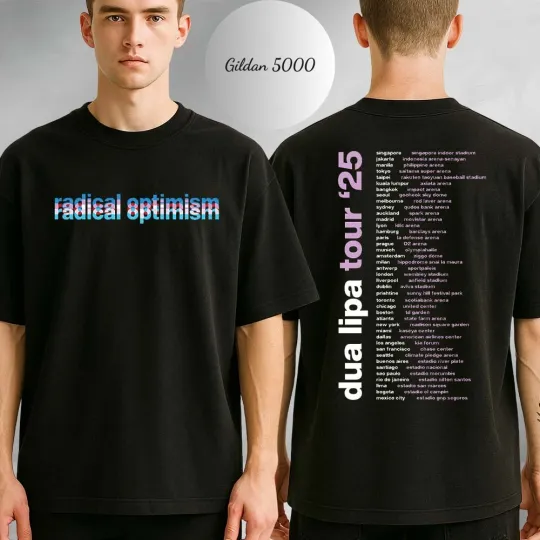 Discover Dua Lipa Radical Optimism Dated Tour 2025 Two Sides Unisex T-Shirt