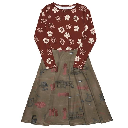 Trader Joe's Inspired Women's Costume Dress Red Hawaiian