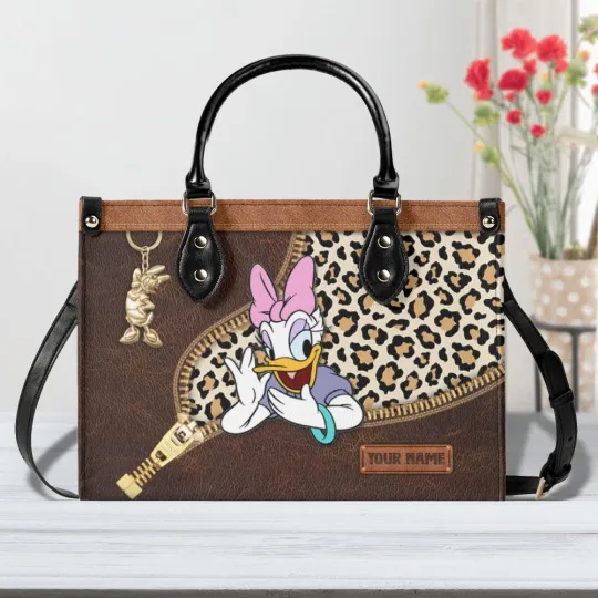 Discover Personalized Daisy Duck Bag & Wallet Leather, Disney Handbag For Women