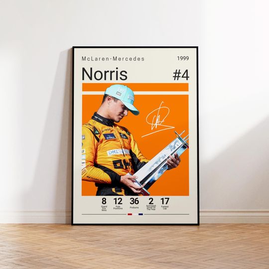 Discover Lando Norris Poster, McLaren F1 Poster, Formular 1 Wall Art, F1 Racing Print, Motorsport Decor, Motorsports Wall Art, Car Racing Artwork