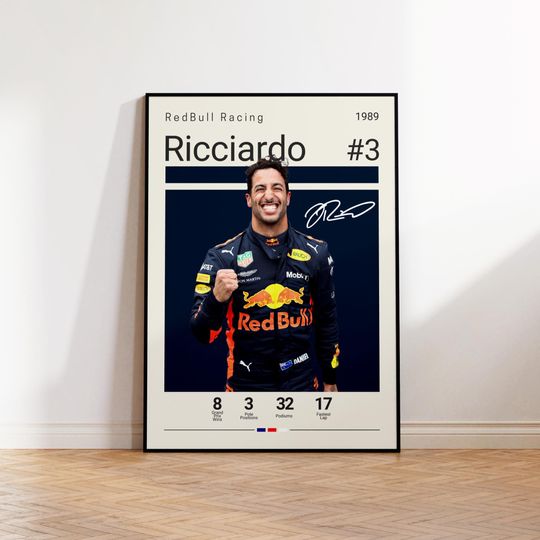 Discover Daniel Ricciardo Poster, Redbull F1 Poster, Formular 1 Wall Art, F1 Racing Print, Motorsport Decor, Motorsports Wall Art, Car Racing Artwork