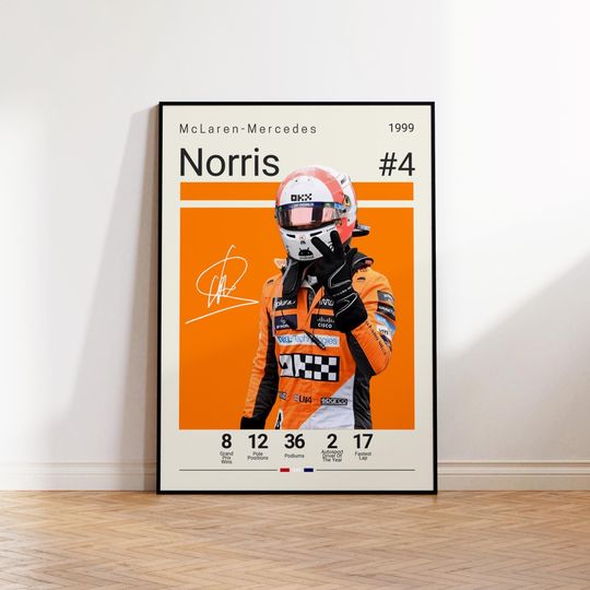 Discover Lando Norris Poster, McLaren F1 Poster, Formular 1 Wall Art, F1 Racing Print, Motorsport Decor, Motorsports Wall Art, Car Racing Artwork