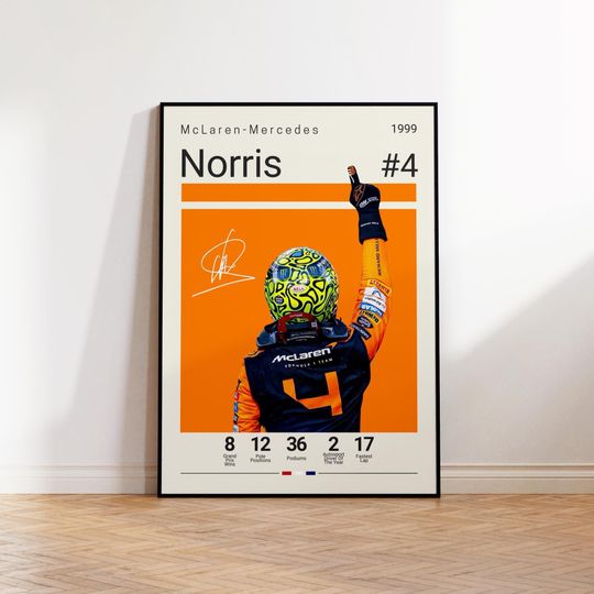 Discover Lando Norris Poster, McLaren F1 Poster, Formular 1 Wall Art, F1 Racing Print, Motorsport Decor, Motorsports Wall Art, Car Racing Artwork