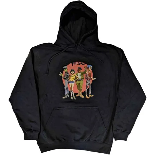 Gorillaz Unisex Pullover Hoodie Group Circle Rise Medium