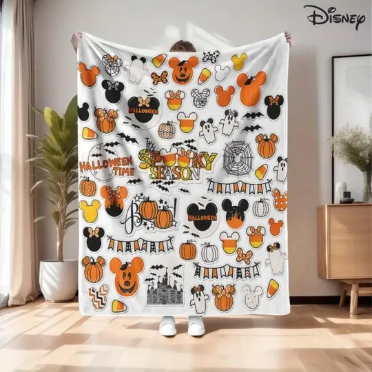 Discover Halloween Mickey Mouse Fleece Blanket, Gift For Kid And Family
