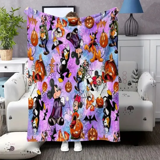 Halloween-Mickey Fleece Blanket, Halloween Blanket