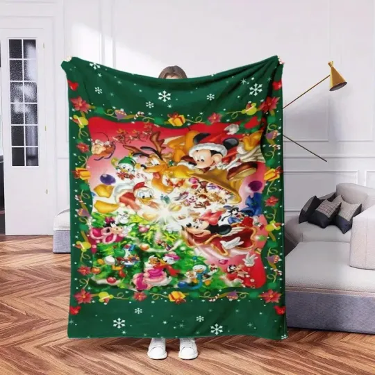 Discover Disney Christmas Mickey and Friends Fleece Blanket