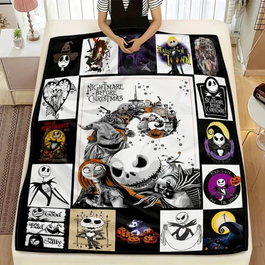 Disney Christmas Nightmare Jack Printed Fleece Blanket