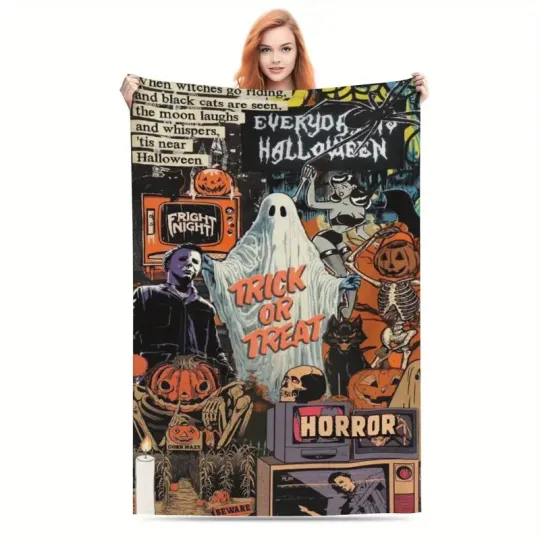 Discover Halloween Horror Themed Printed Fleece Blanket