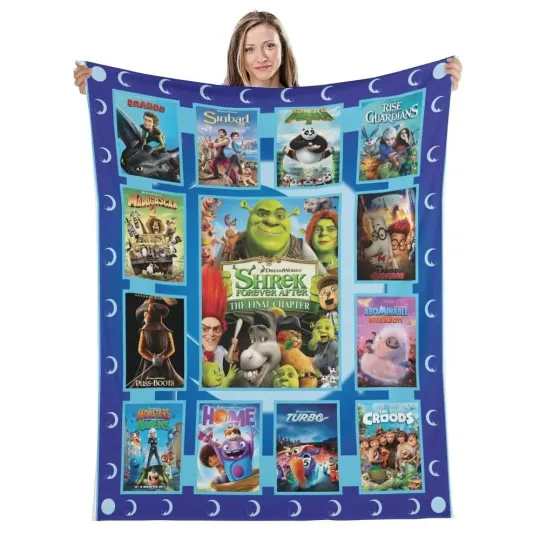 Discover DreamWorks Movies Plush Fleece Blanket, Blanket Gift For Family