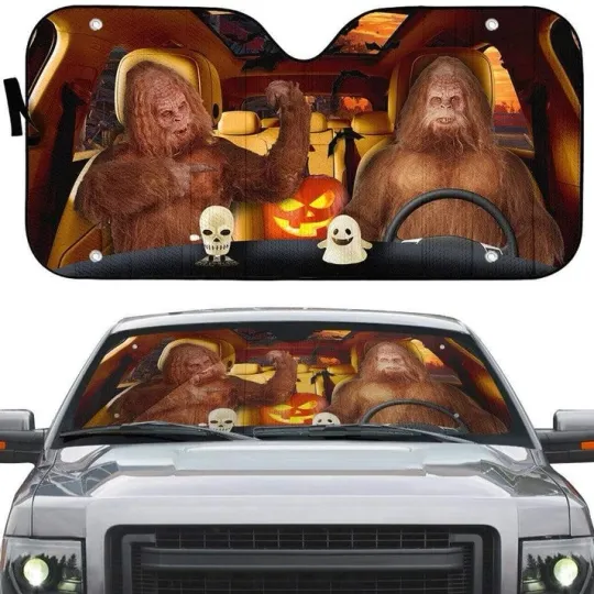 Discover 3D Halloween Sasquatch Custom Car Auto Sunshade