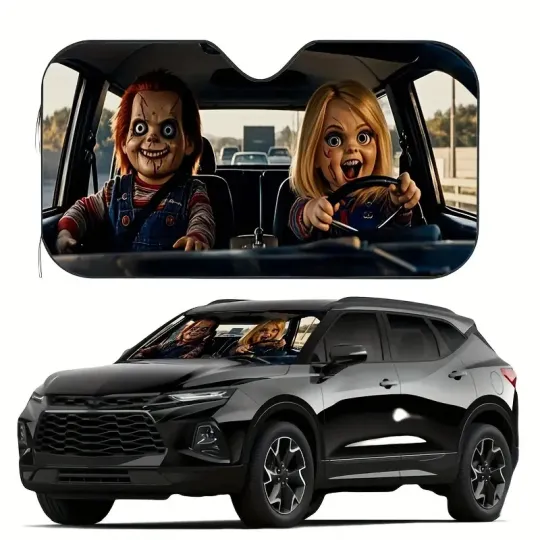 Chucky Car Sun Shade, Halloween Horror Movie Auto Sunshade
