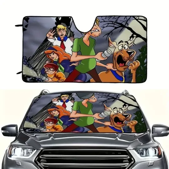 Discover Panic Scooby Doo & Friends Horror Halloween Car Windshield Sun Shade
