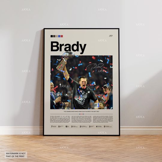 Discover Tom Brady Poster, Brady Patriots Print, Framed New England Patriots Art, Tom Brady Wall Decor, football Print Fan Gift Idea, Patriots Art