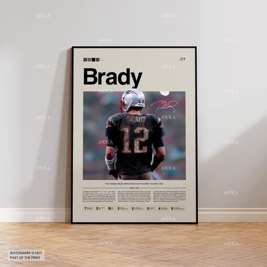 Discover Tom Brady Poster, Brady Patriots Print, Framed New England Patriots Art, Tom Brady Wall Decor, football Print Fan Gift Idea, Patriots Art