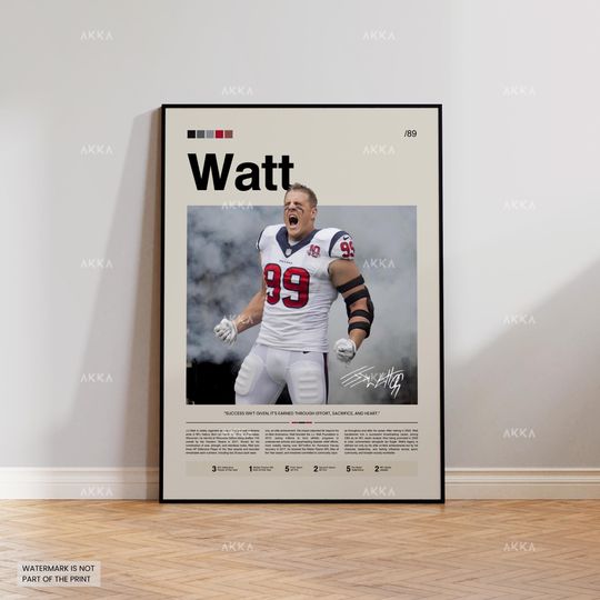 Discover J.J. Watt Poster, Watt Texans Print, Houston Texans Art, J.J. Watt Wall Decor, Houston Texans Print Fan Gift Idea, football Art