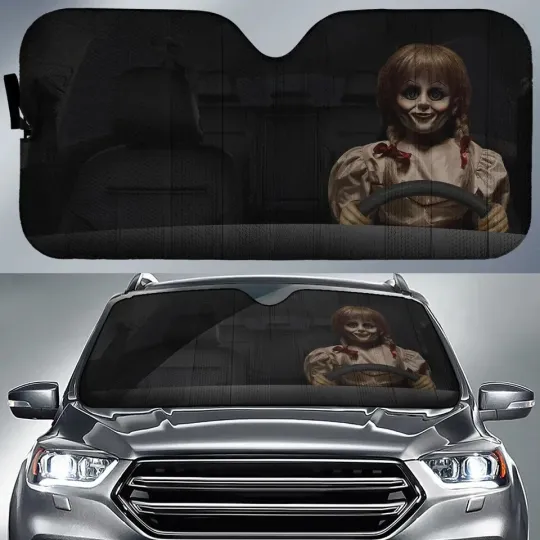 Annabelle Car Sunshade, Annabelle Horror Halloween Car Sunshade