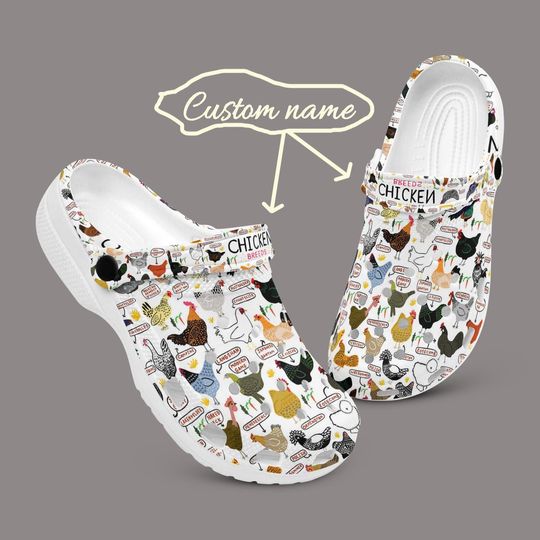 Discover Cartoon Clogs, Chicken Custom Shoes, Chicken Slippers, Farm Animal Cozy Slippers, Christmas Gifts | Halloween Custom Shoes