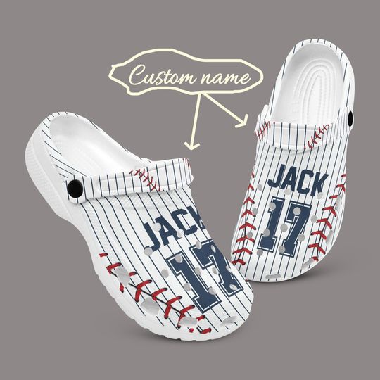 Discover Baseball Clogs, Custom name and number Shoes, Christmas Gifts | Halloween Custom Shoes