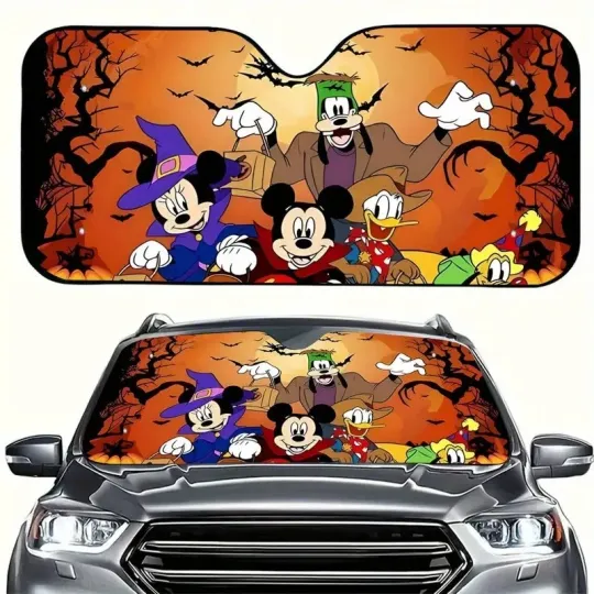 Discover Mickey Vs Friends Trick Or Treat Spooky Halloween Car Windshield Sun Shade
