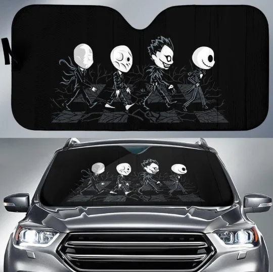Discover Walking Horror Car Sunshade, Horror Movie Windshield Happy Halloween
