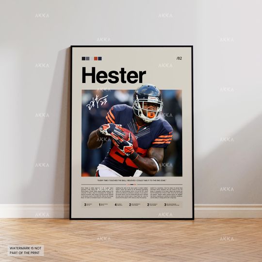 Devin Hester Poster, Hester Bears Print, Framed Chicago Bears Art, Chicago Bears Wall Decor, football Print Fan Gift Idea, Hester Print